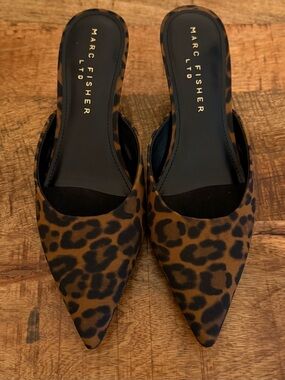 Marc Fisher Rosaly Genuine Calf Hair Heel Mule Shoes Size 6